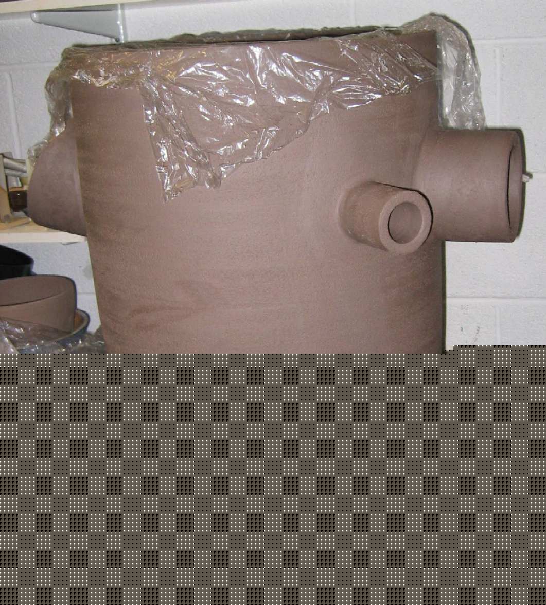 rocket kiln after thrown ports added